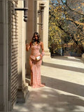 Sexy Mermaid Strapless Pink With Slit Long Prom Dress With Beaded Bodice Evening Dresses HZ0311