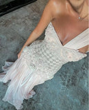 Luxurious Mermaid One Shoulder Pink Chiffon Sleeveless Beadings Floor Length Prom Dress Graduation Gown HZ0311