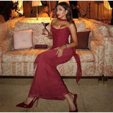 Elegant Sexy Mermaid Sweetheart Chiffon Prom Dresses Formal Summer Wedding Guest Outfit Birthday Outfits HZ0311