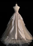 Modest Ball Gown Strapless Grape Tulle Long Prom Dresses Senior Graduation Dance Evening Outfits HZ0311