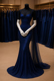 Modest Mermaid Spaghetti Strap Sequin Royal Blue Prom Dresses Evening Party Formal Gown 17th Birthday Outfits HZ0311