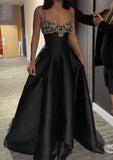 Classy A line Spaghetti Strap Beaded Prom Dress Aesthetic For Teens Formal Dress Party Outfits Prom Gowns HZ0311