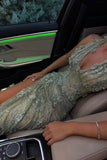Gorgeous Mermaid Halter Neck Green Long Party Dress With 3D Flowers Evening Gowns HZ0311