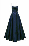 Elegant Prom Dress A-Line Spaghetti Strap Dark Green Satin Sleeveless Evening Dress Backless Formal Party Gowns HZ0311