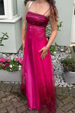 Elegant A Line Spaghetti Straps Hot Pink For Women Party Dresses Formal Prom Dresses 22th Birthday Gown HZ0311