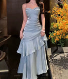 Shiny Royal Blue Spaghetti Straps Dance Party Dress Girls Graduation Prom Dresses HZ0311