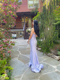 Mermaid Marine Ball Dresses Floor Length Formal Gowns Lilac Strapless Prom Dresses Evening Dress HZ0311