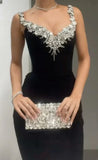 Elegant Mermaid Sweetheart Black Bodycon Evening Women Party Long Formal Prom Dress 16 Birthday Gown Ladies Dresses HZ0311