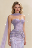 Shiny Prom Dress Sweetheart Pleated Tulle Mermaid Prom Gown Evening Dress Party Dress HZ0427