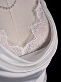 Timeless Mermaid Cowl Neck Lace White Long Wedding Dress Fairytale Boho Beach Summer Bridal Dresses HZ0311