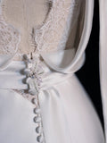 Timeless Mermaid Cowl Neck Lace White Long Wedding Dress Fairytale Boho Beach Summer Bridal Dresses HZ0311