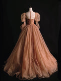 Modest Ball Gown Strapless Tulle Polka Dots Long Sleeves Prom Dresses For High School People Girls Formal Bridesmaid Dress HZ0311