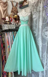 Elegant A line Strapless Blue Chiffon Long Prom Dresses For Teens Evening Outfits Formal Dress HZ0311
