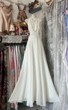 Elegant A Line V Neck White Chiffon Long Prom Dresses For Teens Evening Outfits Formal Dress HZ0311