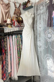 Elegant Mermaid Halter Ivory Long Prom Dresses For Teens Evening Outfits Formal Dress HZ0311