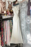 Elegant Mermaid Halter Ivory Long Prom Dresses For Teens Evening Outfits Formal Dress HZ0311