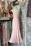 Unique Mermaid Strapless Pink Tiered Long Prom Dresses Evening Outfits Formal Dress HZ0311