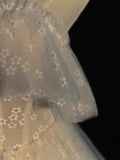 Princess Ball Gown Spaghetti Strap White Flowers Spring Tulle Inspiration Long Prom Dresses HZ0311