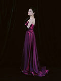 Sexy A Line Strapless Fuchsia Satin With Split Long Prom Dresses Impress 18th Birthday Outfits Prom Gown HZ0311
