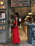 Sexy Mermaid Strapless Red With Gloves Long Prom Dresses Formal Dress Party Birthday Outfits HZ0311