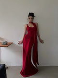 Unique Mermaid Spaghetti Strap Bright Red With Scarf Long Prom Dresses Inspiration Prom Gowns Formal Prom Dress HZ0311