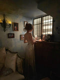 Sparkling Mermaid Spaghetti Strap Champagne Sequined Prom Dress Long Birthday Party Gown Formal Evening Dresses HZ0311