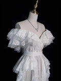 Classic A Line V Neckline Wedding Dresses Lace White With Sleeves Vintage Brides Dress Summer Bridal Gowns HZ0311
