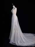 Classic Mermaid Halter Wedding Dresses Lace White With Appliques Vintage Brides Dress Summer Bridal Gowns HZ0311