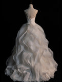 Dream Ball Gown Sweetheart Wedding Dresses Tulle White With Pleated Layers Vintage Brides Dress Long Bridal Gowns HZ0311