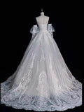 Civil Wedding Dresses Mermaid Sweetheart White With Long Sleeves Lace Brides Dress Fitted Bridal Gowns HZ0311