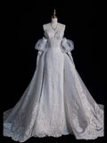 Civil Wedding Dresses Mermaid Sweetheart White With Long Sleeves Lace Brides Dress Fitted Bridal Gowns HZ0311