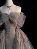 Modest Ball Gown Off The Shoulder Sheath Long Prom Dress Evening Outfits Semi Formal Dress HZ0311