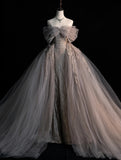 Modest Ball Gown Off The Shoulder Sheath Long Prom Dress Evening Outfits Semi Formal Dress HZ0311