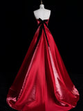 Modest A line Sweetheart Black Velvet Top Red Skirt Long Prom Dresses Night Formal Dresses HZ0311