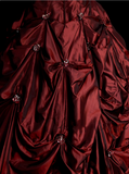 Retro Ball Gown Strapless Burgundy 60s Prom Dresses Fashion Evening Gowns Long Formal Party Dress HZ0311