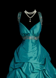 Retro Ball Gown Sweetheart With Open Backs Blue 60s Prom Dresses Fashion Evening Gowns Long Formal Party Dress HZ0311