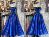 Modest Ball Gown Spaghetti Straps Royal Blue Long Prom Dresses Party Dress 21st Birthday Outfits Graduation Gown HZ0311