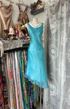 Retro Classy Mermaid Square Neck Blue Short 1950s Prom Dresses Formal Gowns HZ0311