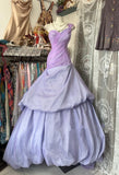 Classy Ball Gown One Shoulder Lilac With Beaded Pleated 2000s Long Prom Dresses Formal Gowns HZ0311