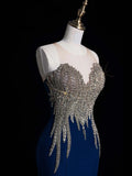 Modest Mermaid Sweetheart Royal Blue Satin Long Prom Dresses Party Dress 22th Birthday Outfits Graduation Gown HZ0311