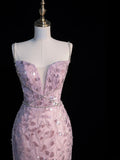 Sparkly Mermaid Spaghetti Strap Lilac Sequins Long Party Dresses Prom Dresses Impress Formal Party Dress HZ0311