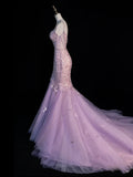 Sparkly Mermaid Spaghetti Strap Lilac Sequins Long Party Dresses Prom Dresses Impress Formal Party Dress HZ0311