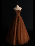 Vintage Ball Gown Strapless Tulle 1950s With Beaded Gems Long Prom Dresses Party Dress 18th Birthday Outfits HZ0311