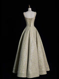 Sparkly A Line Square Neck Mint Green Sequins Long Party Dresses Prom Dresses Impress Formal Party Dress HZ0311
