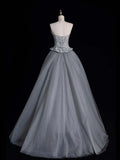 Retro Ball Gown Sweetheart Grey Tulle With Beaded Bodice Party Dresses Prom Dresses Impress Senior Formal Dance Dress HZ0311