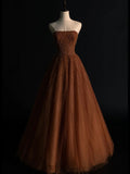 Vintage Ball Gown Strapless Tulle 1950s With Beaded Gems Long Prom Dresses Party Dress 18th Birthday Outfits HZ0311