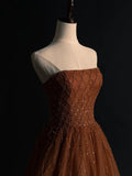 Vintage Ball Gown Strapless Tulle 1950s With Beaded Gems Long Prom Dresses Party Dress 18th Birthday Outfits HZ0311