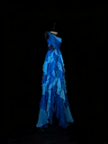 Unique A Line One Shoulder Chiffon Royal Blue 1950s With Layers Long Prom Dresses Party Dress 18th Birthday Outfits HZ0311