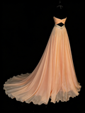 Vintage 2000s A Line Sweetheart Chiffon With Silver Beadings Long Prom Dresses Evening Outfits Formal Dress HZ0311