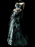 Retro Ball Gown Strapless Satin Floral With Cape Party Dresses Long Prom Dresses Impress Senior Formal Dance Dress HZ0311